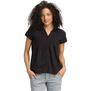 Prana Black Short Sleeve Button Down Shirt